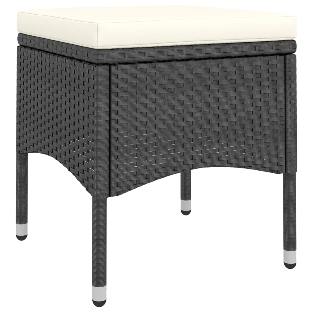 vidaXL Set mobilier grădină, 5 piese, negru, poliratan și lemn acacia vidaXL Set mobilier grădină, 5 piese, negru, poliratan și lemn acacia