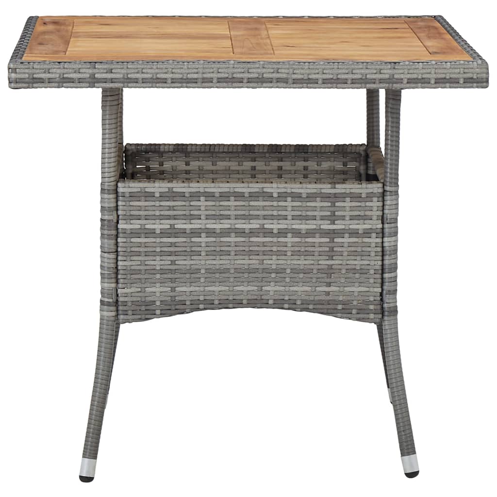 vidaXL Set mobilier grădină, 5 piese, gri, poliratan și lemn acacia vidaXL Set mobilier grădină, 5 piese, gri, poliratan și lemn acacia