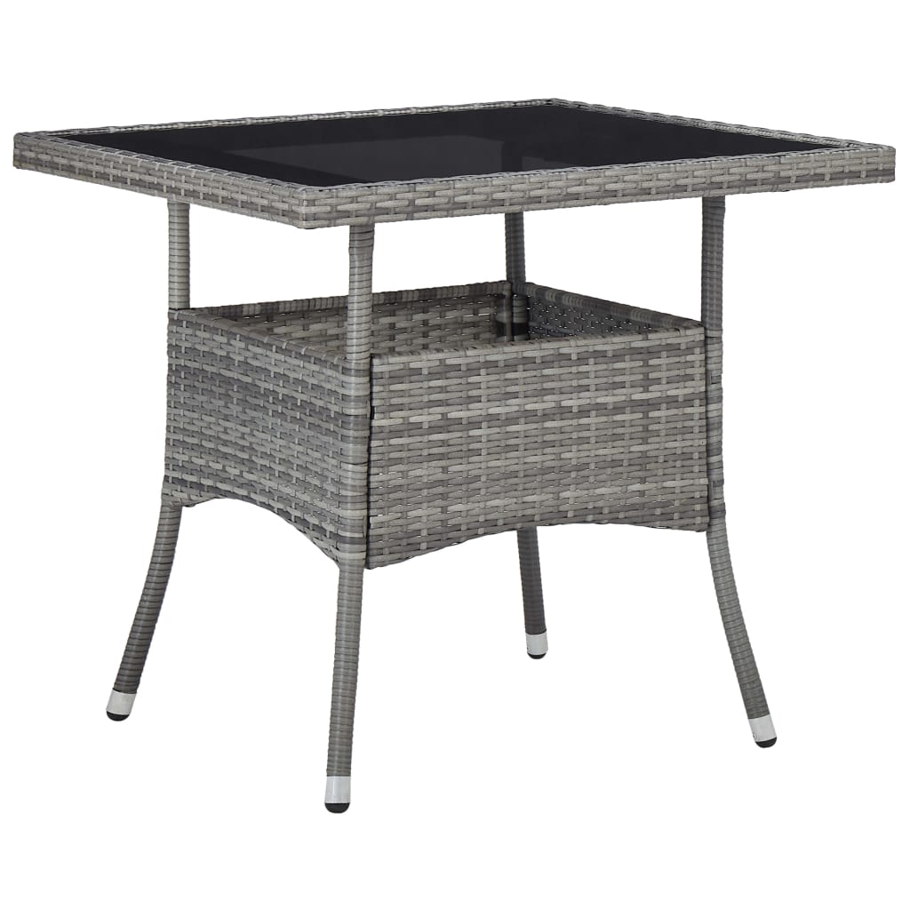 vidaXL Set mobilier grădină, 5 piese, gri, poliratan/sticlă tratată vidaXL Set mobilier grădină, 5 piese, gri, poliratan/sticlă tratată