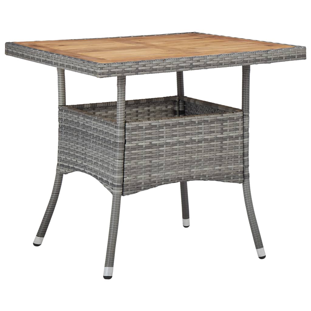 vidaXL Set mobilier grădină, 5 piese, gri, poliratan și lemn acacia vidaXL Set mobilier grădină, 5 piese, gri, poliratan și lemn acacia