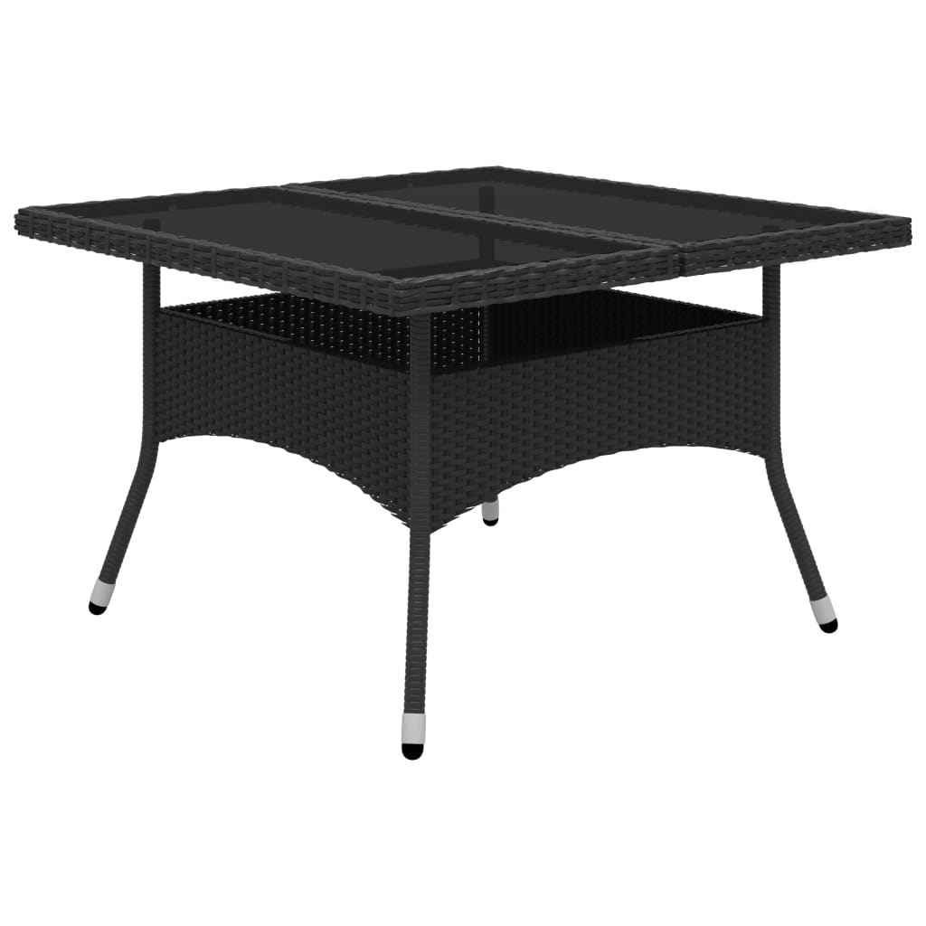 vidaXL Set mobilier grădină, 9 piese, negru, poliratan, lemn acacia vidaXL Set mobilier grădină, 9 piese, negru, poliratan, lemn acacia