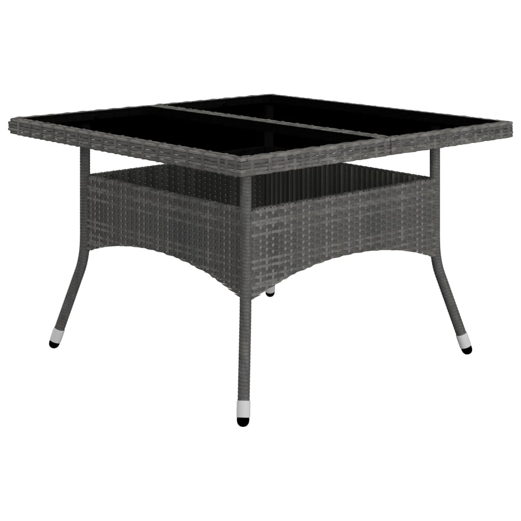 vidaXL Set mobilier de grădină, 9 piese, gri, poliratan și sticlă vidaXL Set mobilier de grădină, 9 piese, gri, poliratan și sticlă
