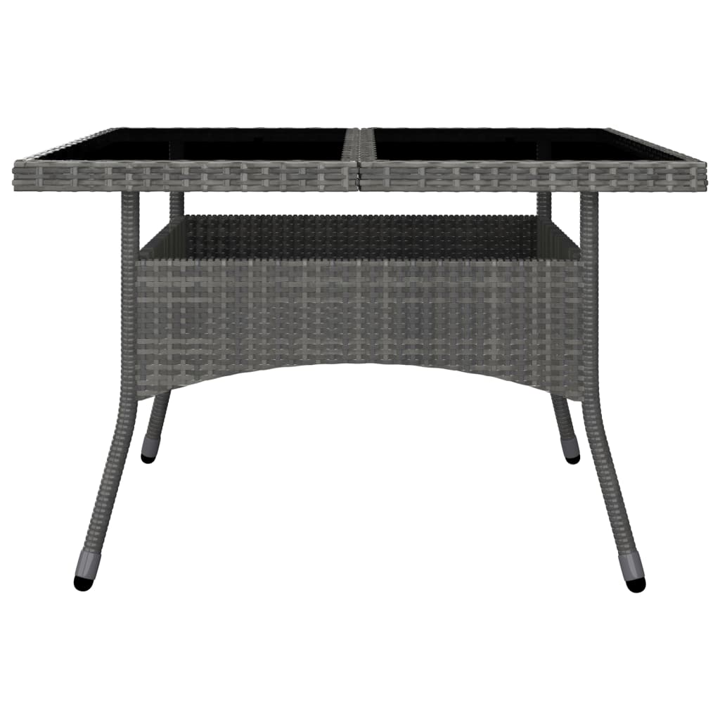 vidaXL Set mobilier de grădină, 9 piese, gri, poliratan și sticlă vidaXL Set mobilier de grădină, 9 piese, gri, poliratan și sticlă
