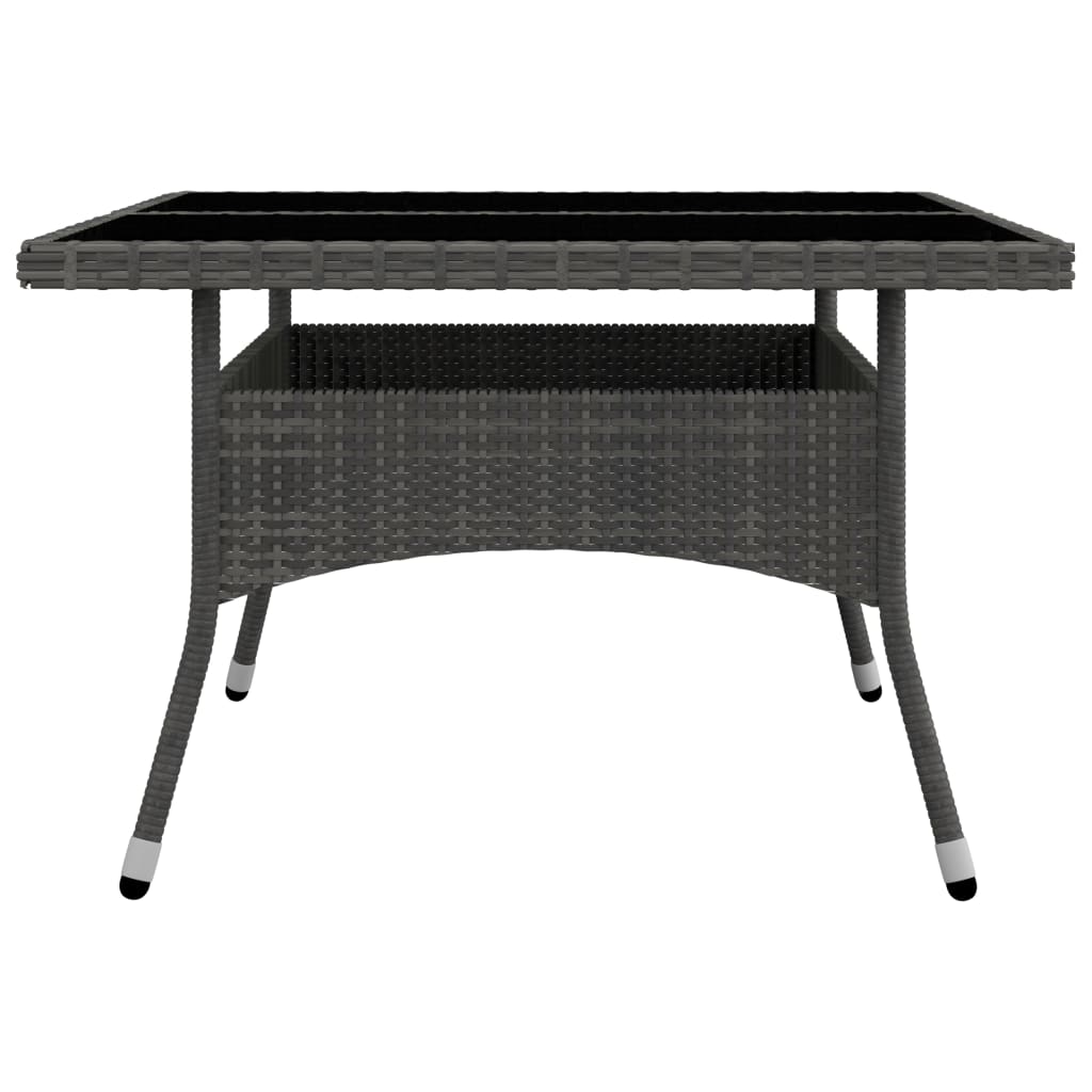 vidaXL Set mobilier de grădină, 9 piese, gri, poliratan și sticlă vidaXL Set mobilier de grădină, 9 piese, gri, poliratan și sticlă