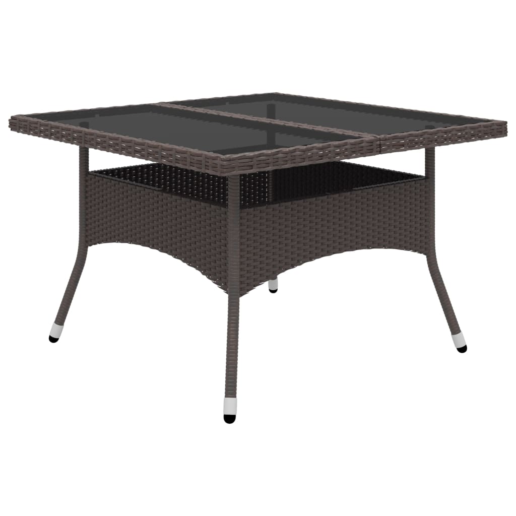 vidaXL Set mobilier grădină, 9 piese, maro, poliratan și sticlă vidaXL Set mobilier grădină, 9 piese, maro, poliratan și sticlă