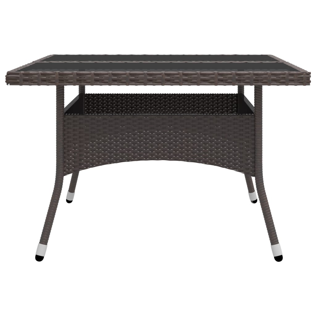 vidaXL Set mobilier grădină, 9 piese, maro, poliratan și sticlă vidaXL Set mobilier grădină, 9 piese, maro, poliratan și sticlă