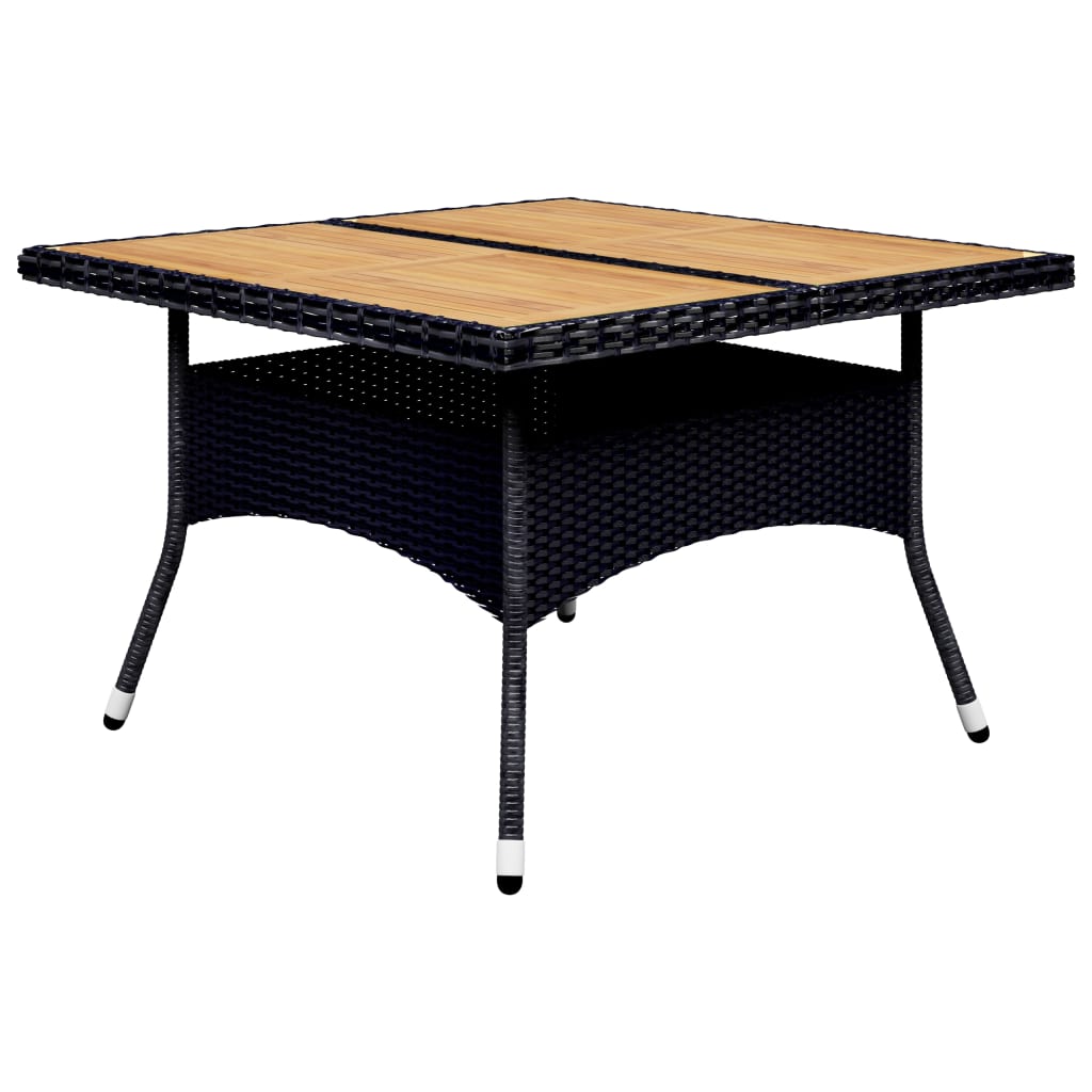 vidaXL Set mobilier grădină, 9 piese, negru, poliratan și lemn acacia vidaXL Set mobilier grădină, 9 piese, negru, poliratan și lemn acacia