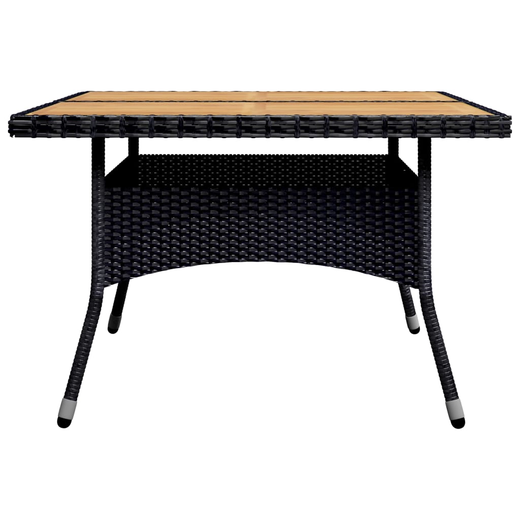 vidaXL Set mobilier grădină, 9 piese, negru, poliratan și lemn acacia vidaXL Set mobilier grădină, 9 piese, negru, poliratan și lemn acacia