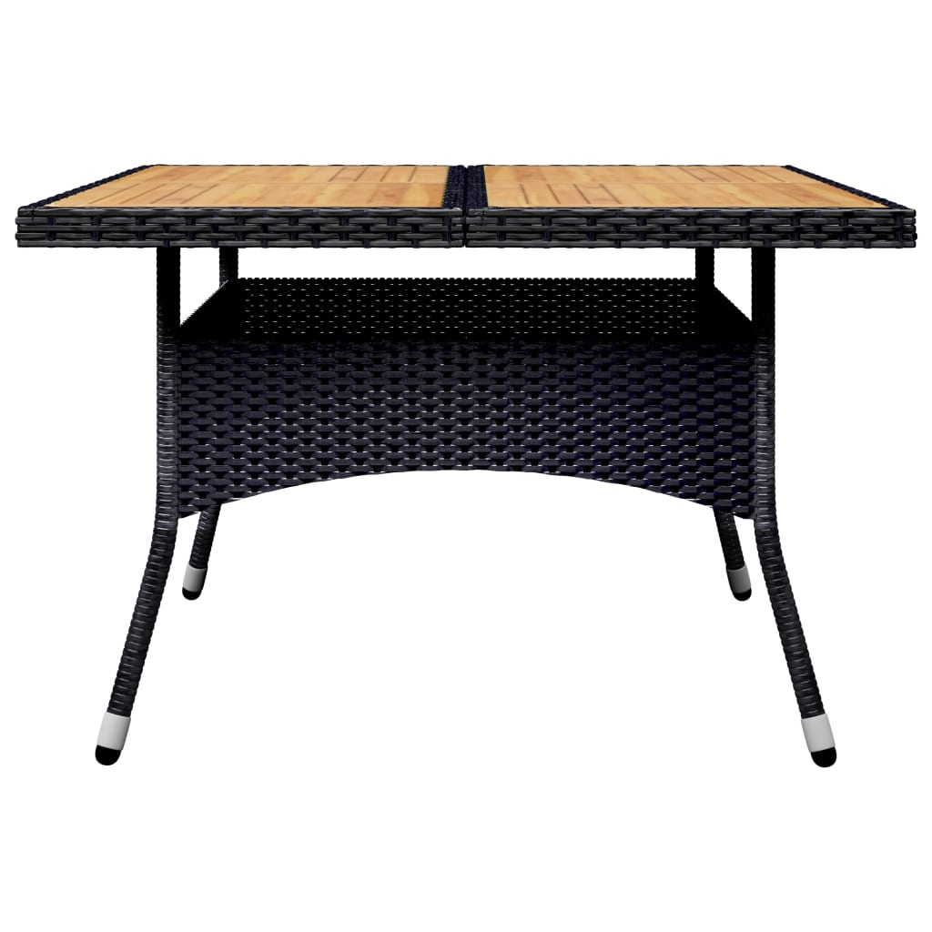 vidaXL Set mobilier grădină, 9 piese, negru, poliratan și lemn acacia vidaXL Set mobilier grădină, 9 piese, negru, poliratan și lemn acacia