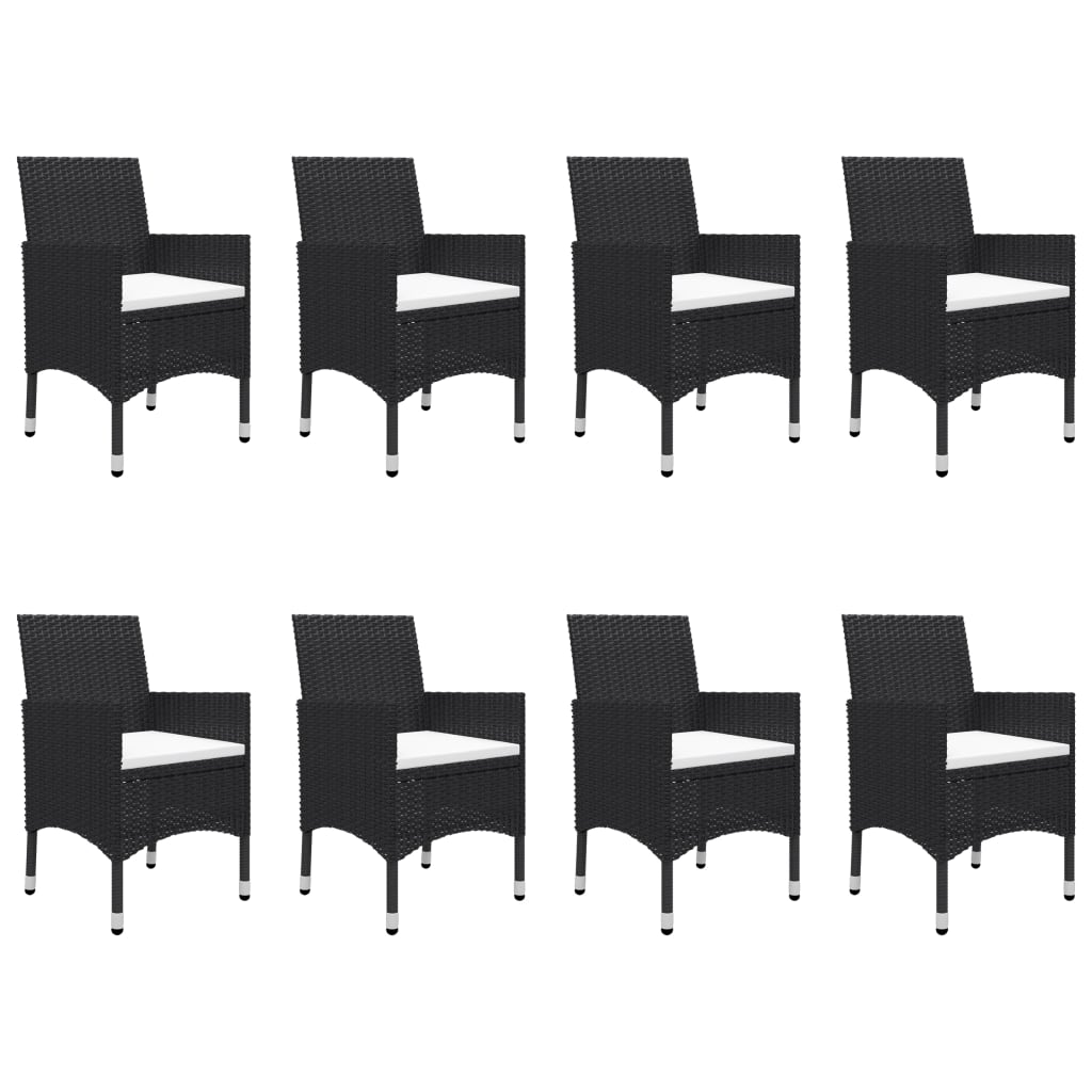 vidaXL Set mobilier grădină, 9 piese, negru, poliratan și lemn acacia vidaXL Set mobilier grădină, 9 piese, negru, poliratan și lemn acacia