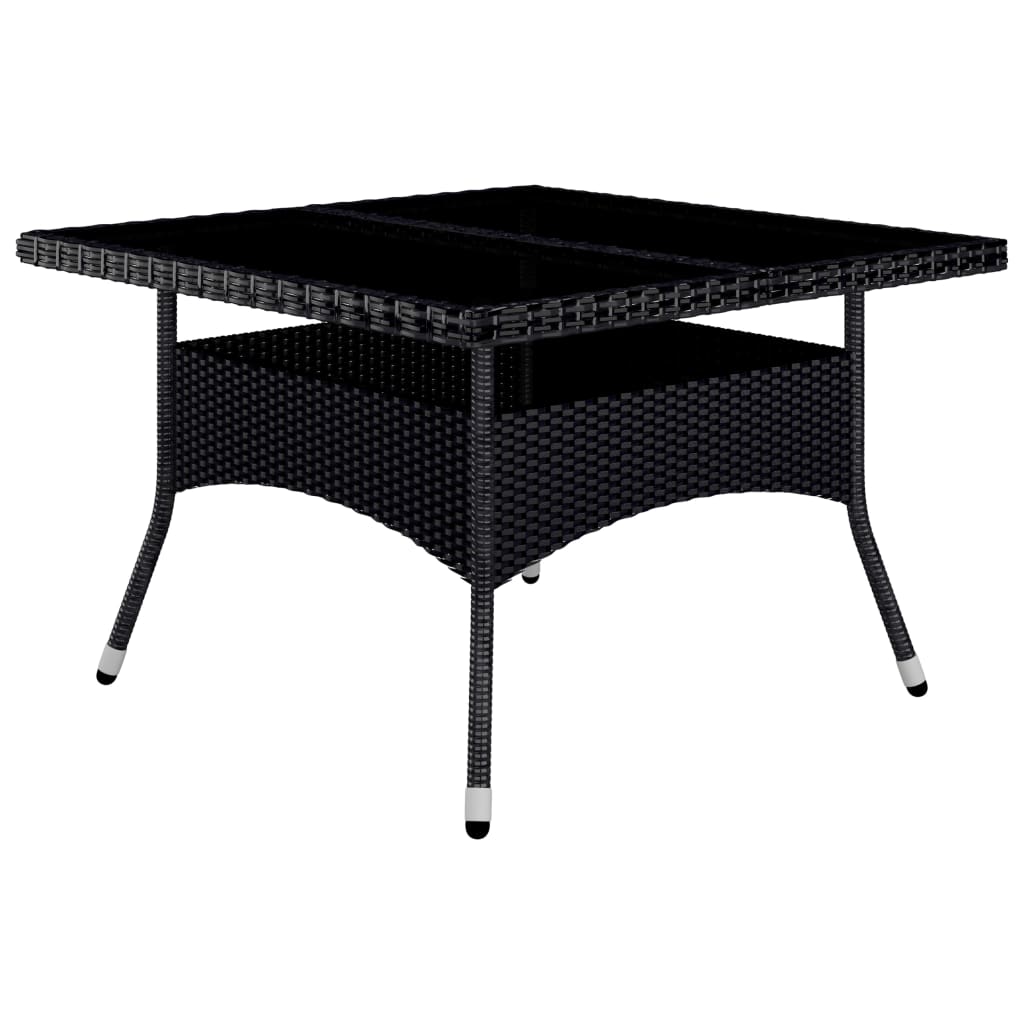 vidaXL Set mobilier grădină, 9 piese, negru, poliratan și lemn acacia vidaXL Set mobilier grădină, 9 piese, negru, poliratan și lemn acacia