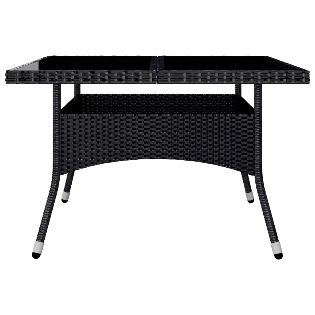 vidaXL Set mobilier grădină, 9 piese, negru, poliratan și lemn acacia vidaXL Set mobilier grădină, 9 piese, negru, poliratan și lemn acacia