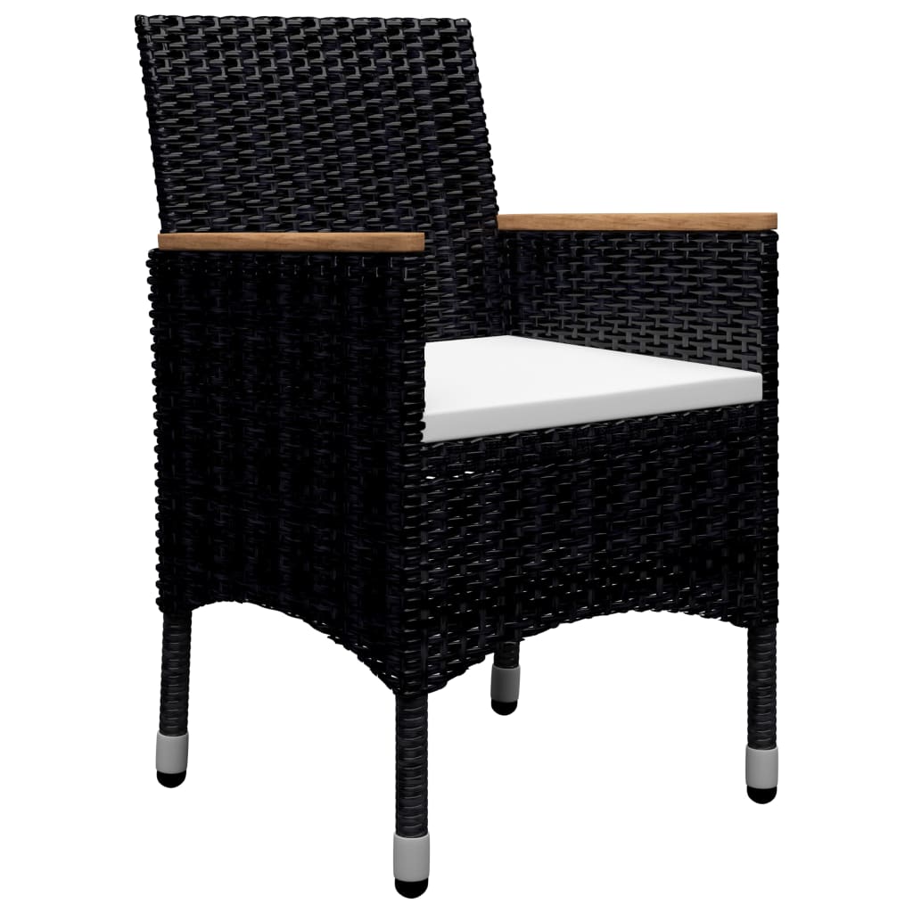 vidaXL Set mobilier grădină, 9 piese, negru, poliratan și lemn acacia vidaXL Set mobilier grădină, 9 piese, negru, poliratan și lemn acacia