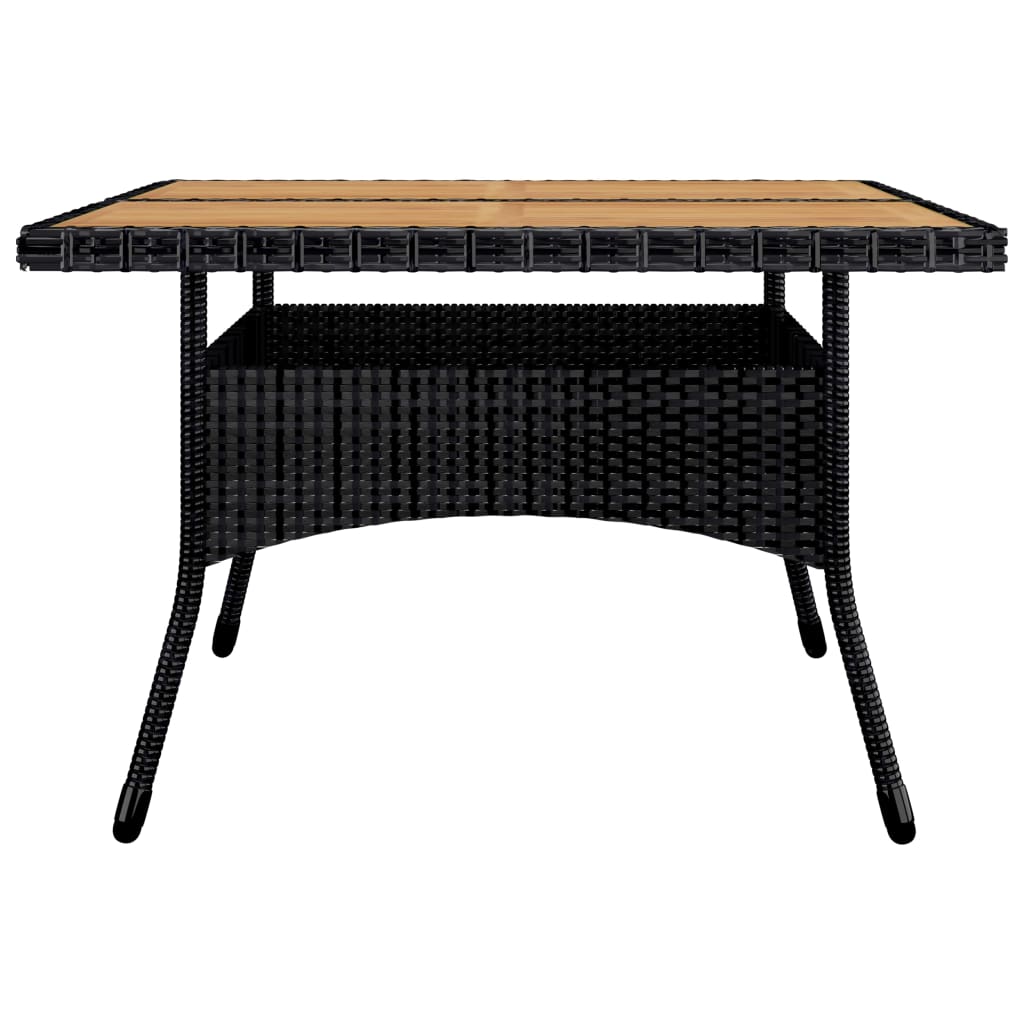 vidaXL Set mobilier grădină, 9 piese, negru, poliratan și lemn acacia vidaXL Set mobilier grădină, 9 piese, negru, poliratan și lemn acacia