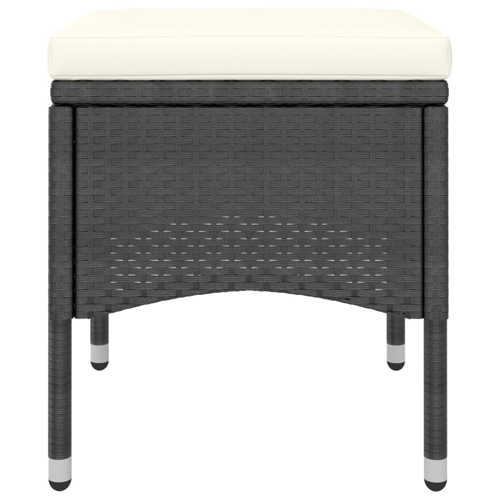vidaXL Set mobilier grădină, 5 piese, negru, poliratan și lemn acacia vidaXL Set mobilier grădină, 5 piese, negru, poliratan și lemn acacia