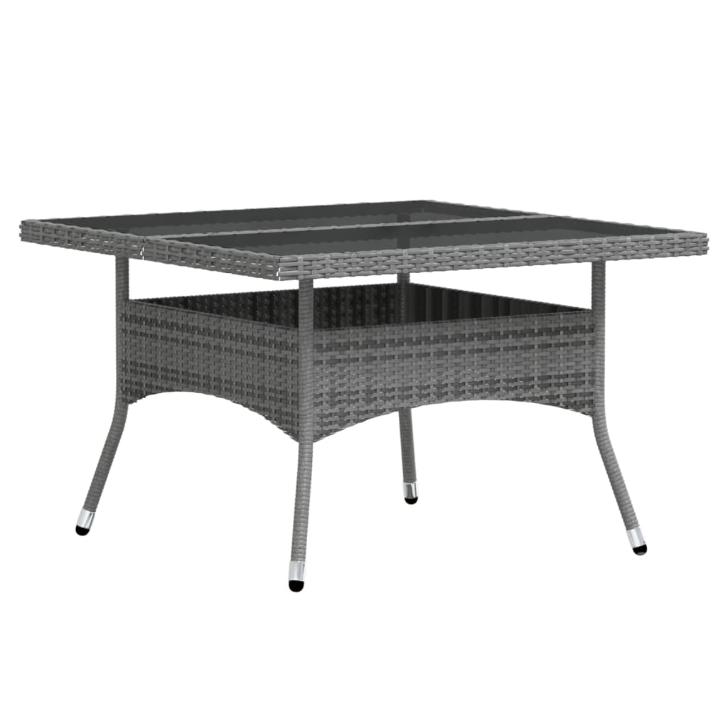 vidaXL Set mobilier grădină, 5 piese, gri, poliratan/sticlă tratată vidaXL Set mobilier grădină, 5 piese, gri, poliratan/sticlă tratată