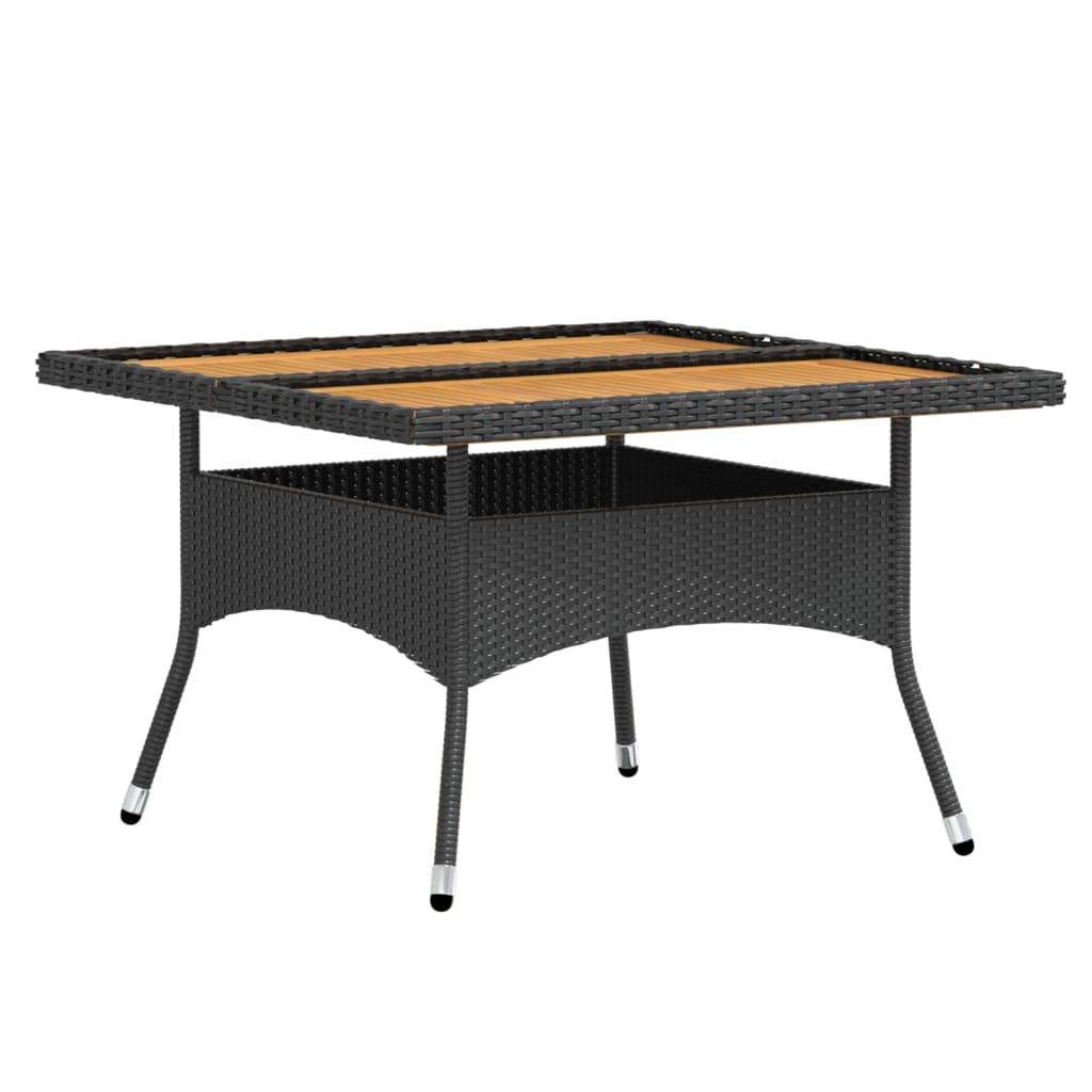 vidaXL Set mobilier grădină, 5 piese, negru, poliratan și lemn acacia vidaXL Set mobilier grădină, 5 piese, negru, poliratan și lemn acacia