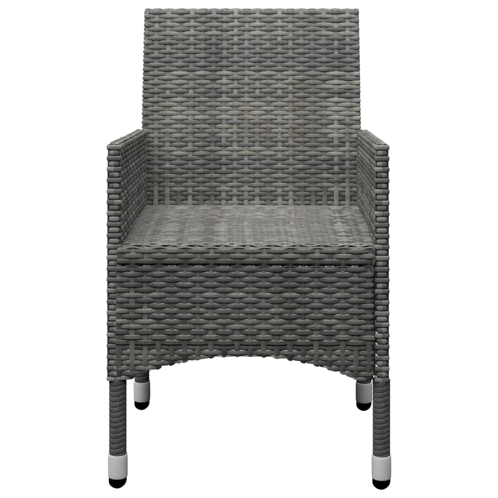vidaXL Set mobilier grădină, 3 piese, gri, poliratan și lemn acacia vidaXL Set mobilier grădină, 3 piese, gri, poliratan și lemn acacia