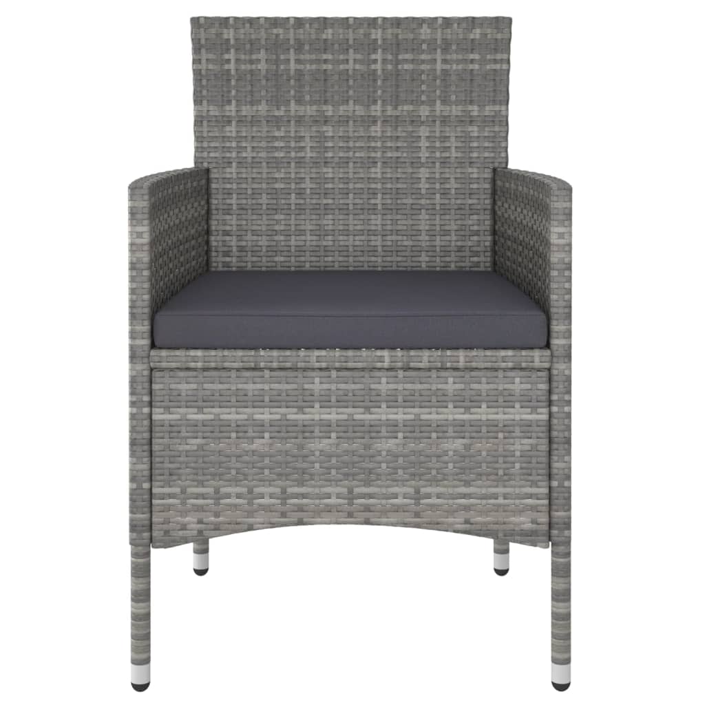 vidaXL Set mobilier grădină, 5 piese, gri, poliratan și lemn acacia vidaXL Set mobilier grădină, 5 piese, gri, poliratan și lemn acacia