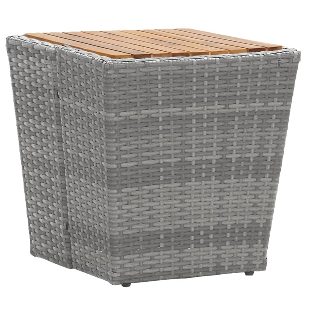 vidaXL Set mobilier grădină, 5 piese, gri, poliratan și lemn acacia vidaXL Set mobilier grădină, 5 piese, gri, poliratan și lemn acacia