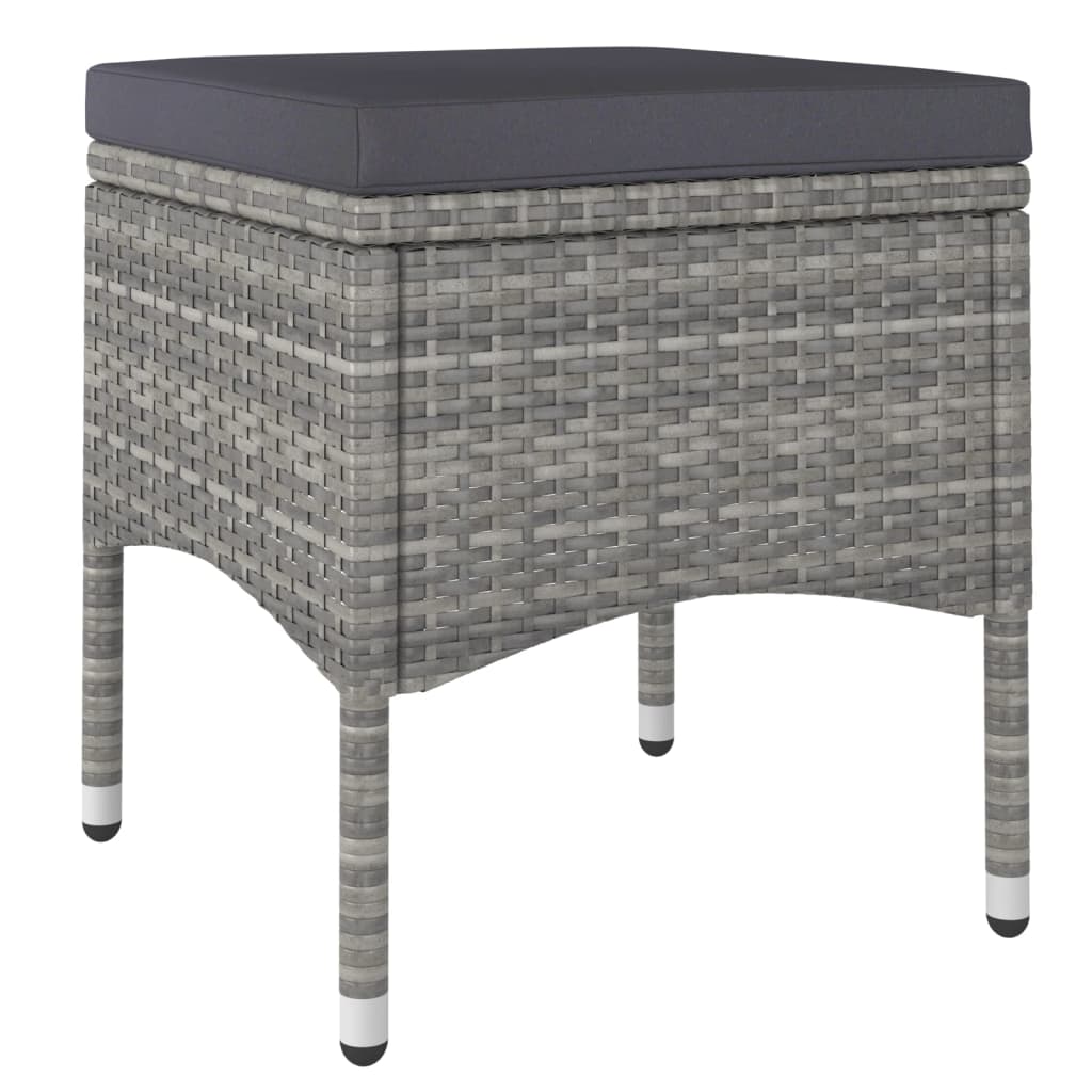 vidaXL Set mobilier de grădină, 5 piese, gri, poliratan și sticlă