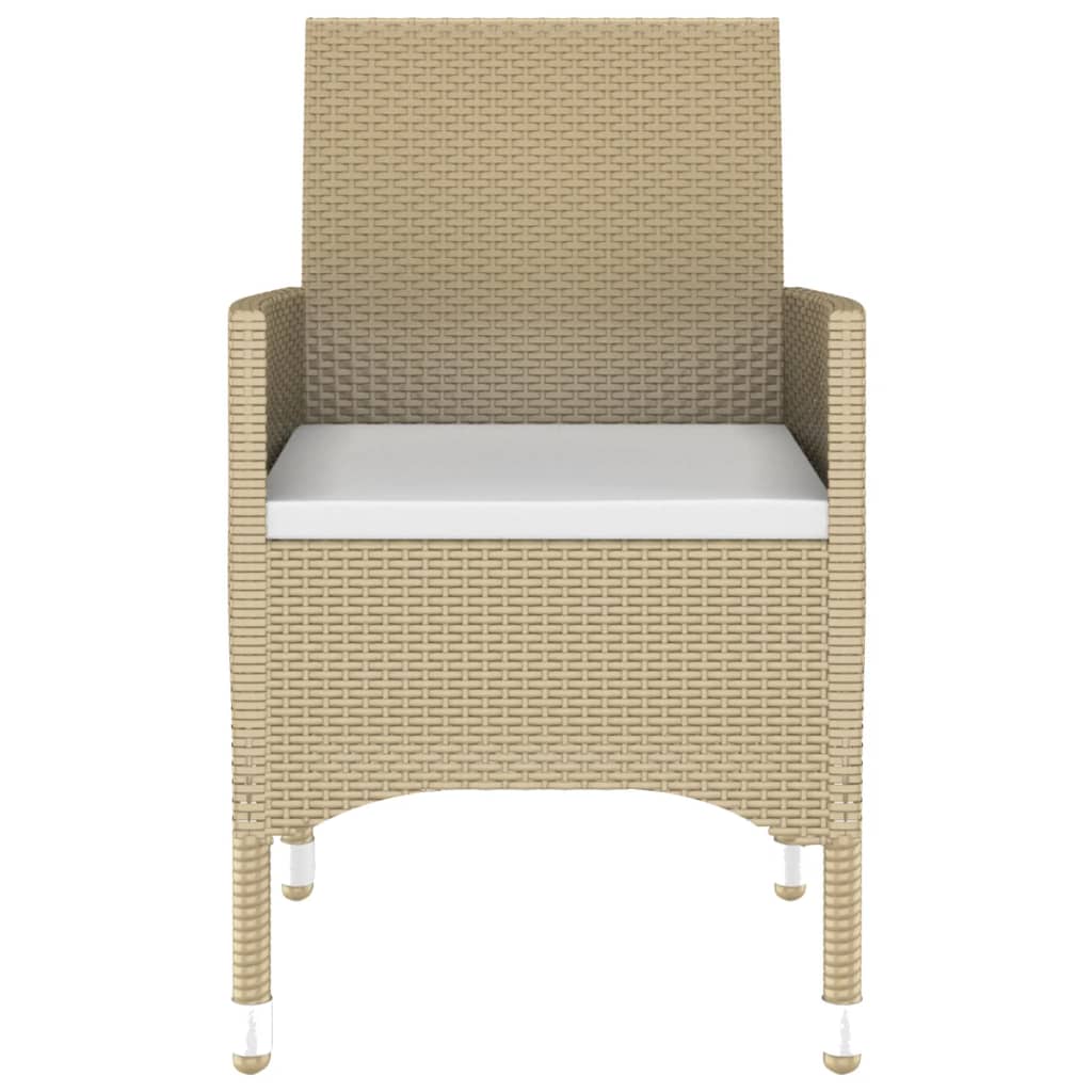 vidaXL Set mobilier grădină, 7 piese, bej, poliratan/sticlă securizată vidaXL Set mobilier grădină, 7 piese, bej, poliratan/sticlă securizată