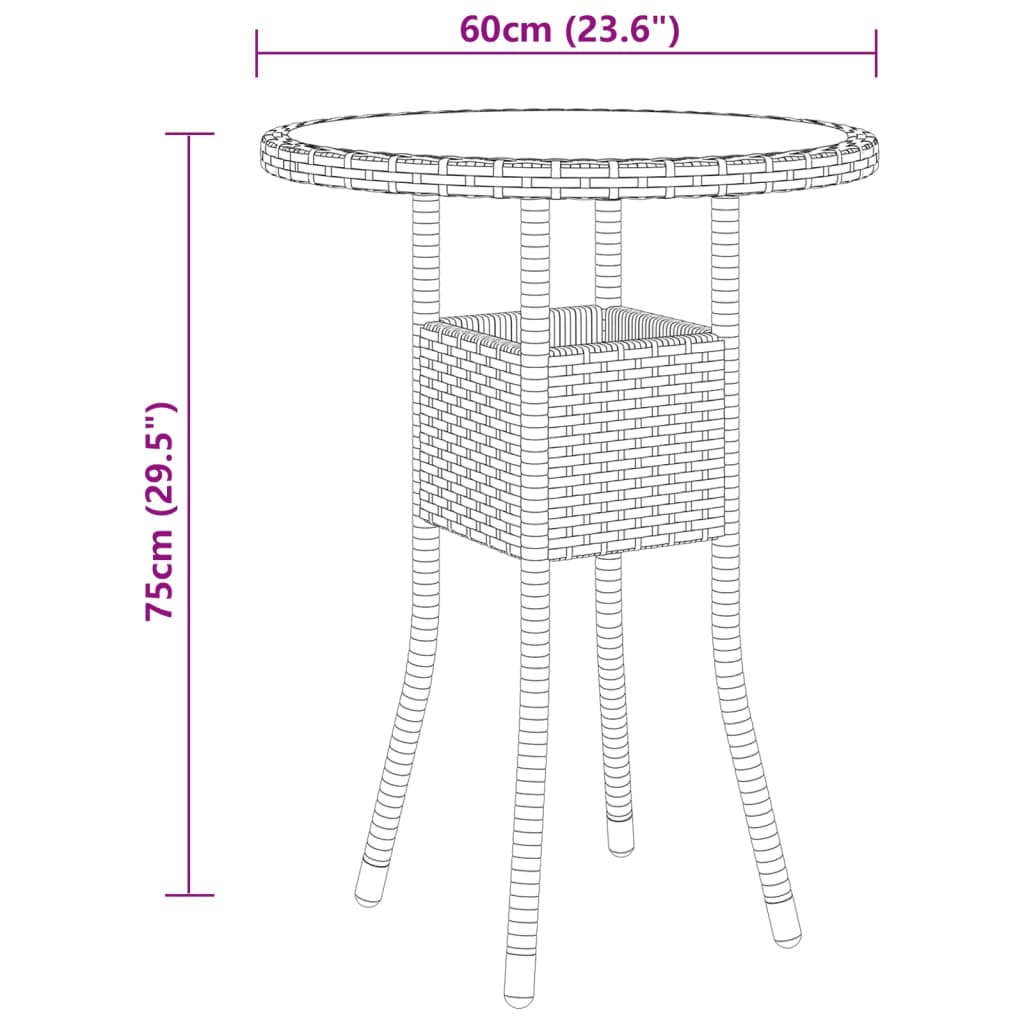 vidaXL Set mobilier de grădină, 3 piese, poliratan vidaXL Set mobilier de grădină, 3 piese, poliratan