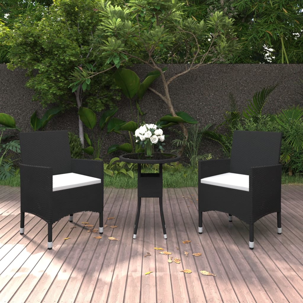 vidaXL Set mobilier de grădină, 3 piese, poliratan vidaXL Set mobilier de grădină, 3 piese, poliratan