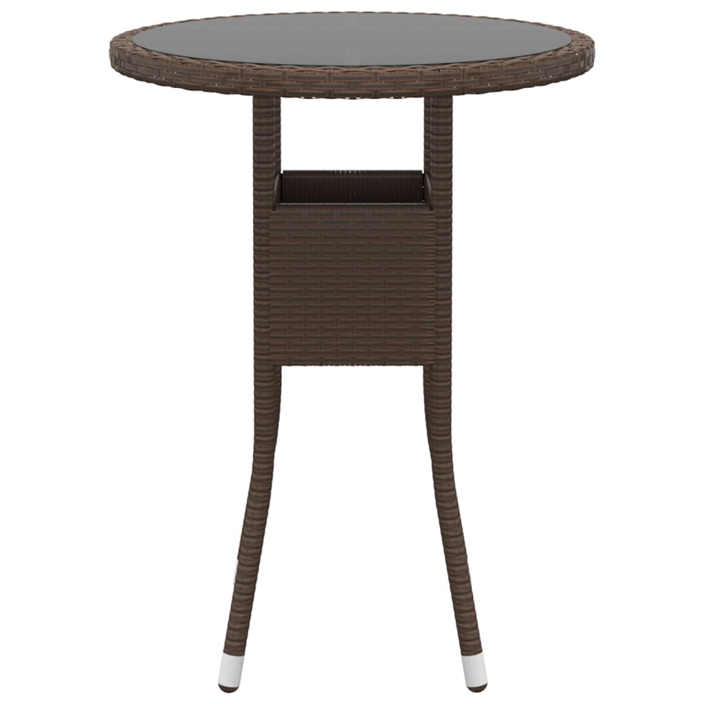 vidaXL Set mobilier de grădină, 3 piese, maro, poliratan