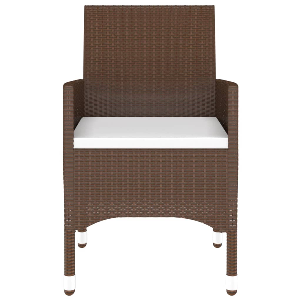 vidaXL Set mobilier de grădină, 3 piese, maro, poliratan