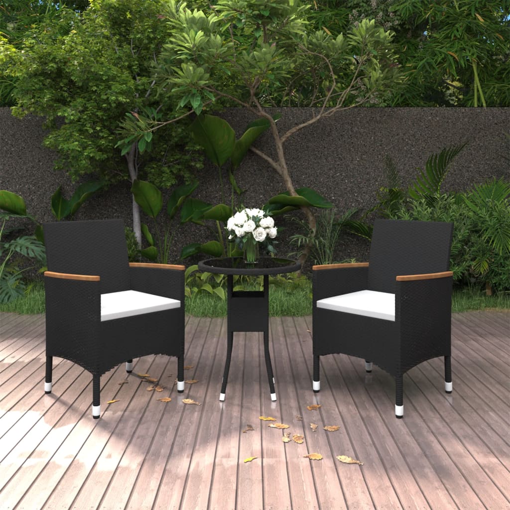 vidaXL Set mobilier de grădină, 3 piese, poliratan vidaXL Set mobilier de grădină, 3 piese, poliratan