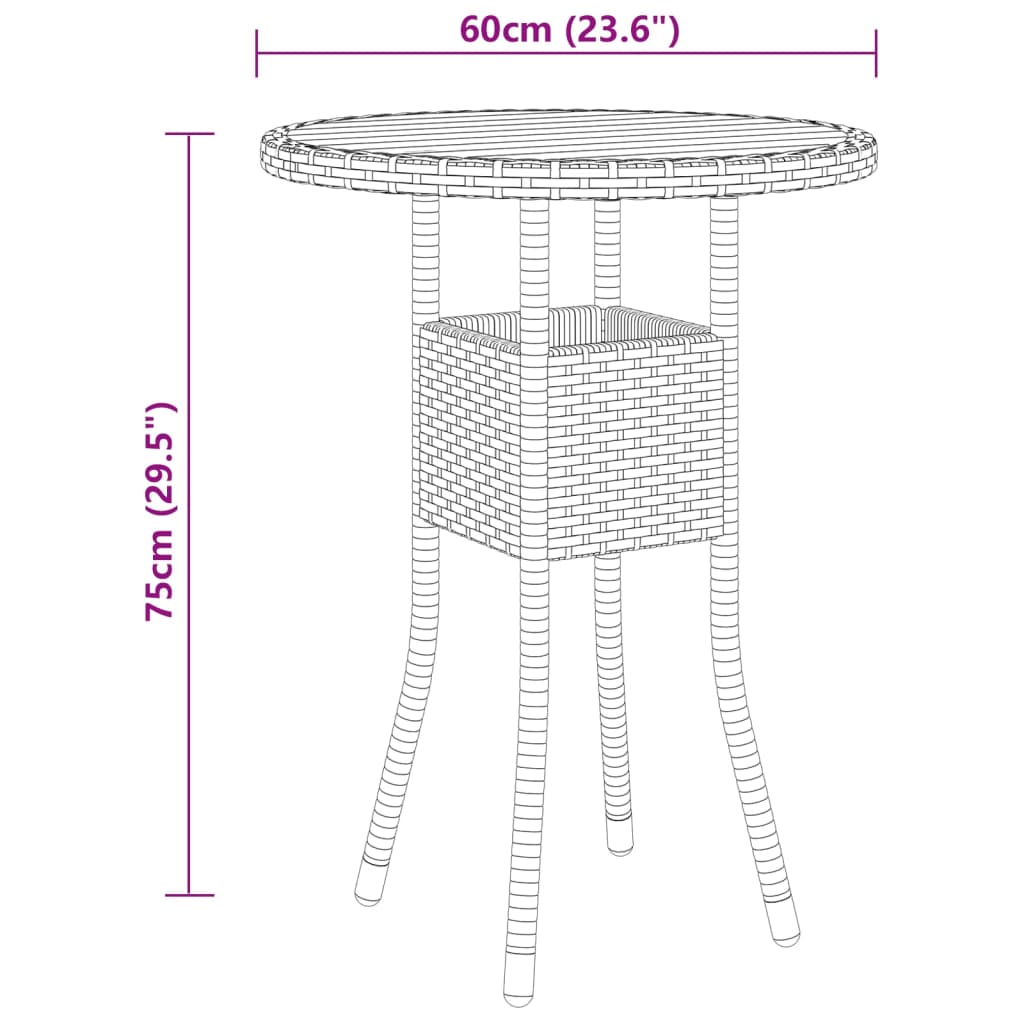 vidaXL Set mobilier de grădină, 3 piese, poliratan vidaXL Set mobilier de grădină, 3 piese, poliratan