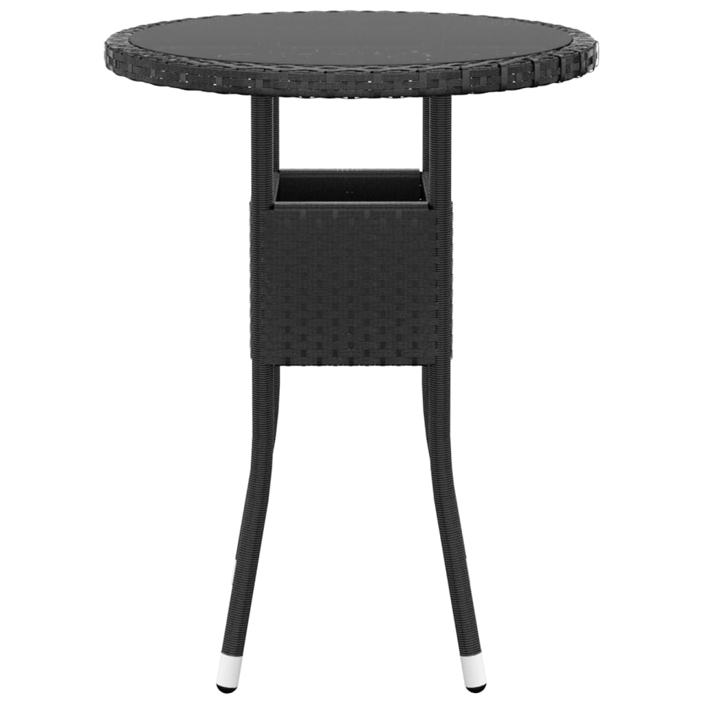 vidaXL Set mobilier de grădină, 5 piese, negru, poliratan