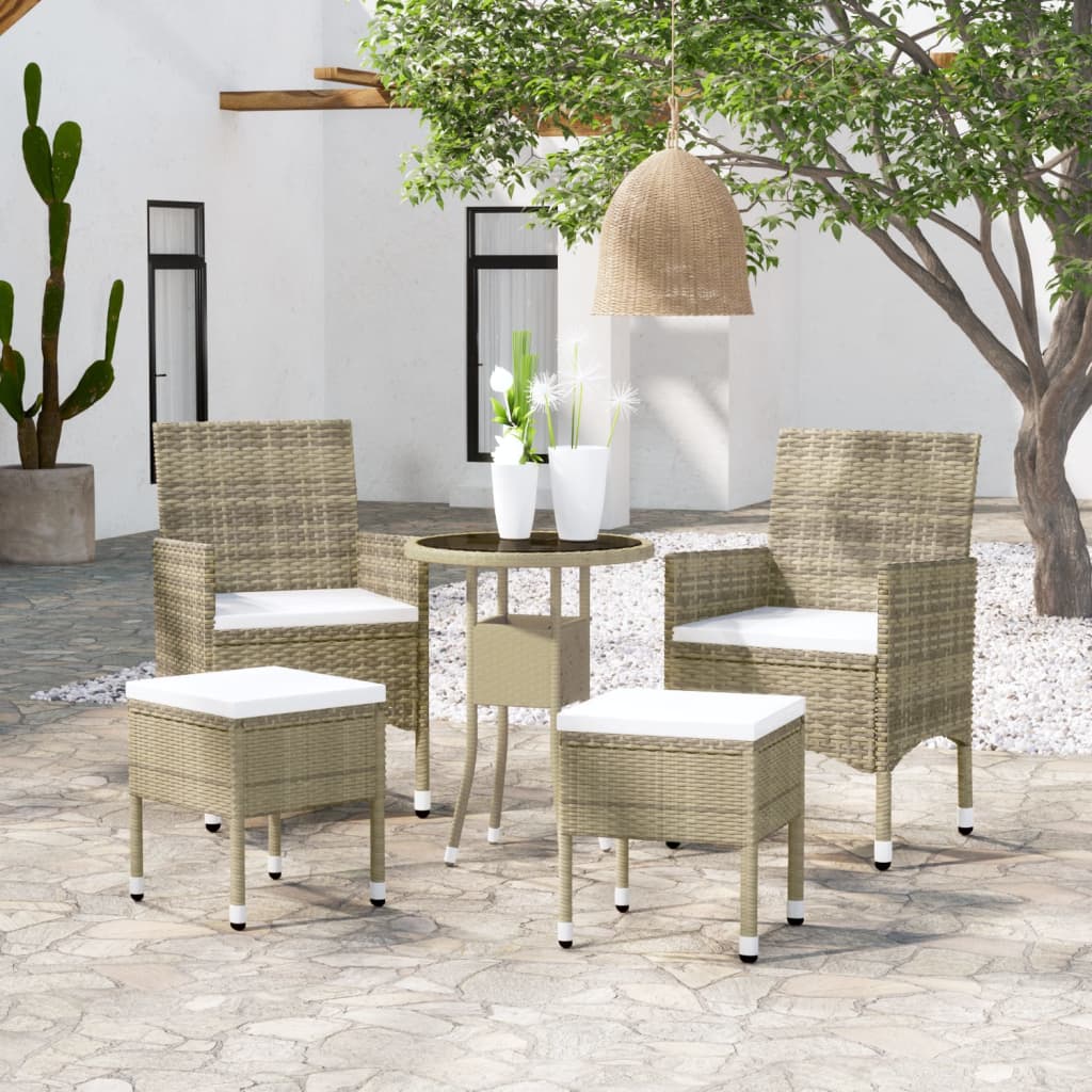 vidaXL Set mobilier de grădină, 5 piese, bej, poliratan vidaXL Set mobilier de grădină, 5 piese, bej, poliratan