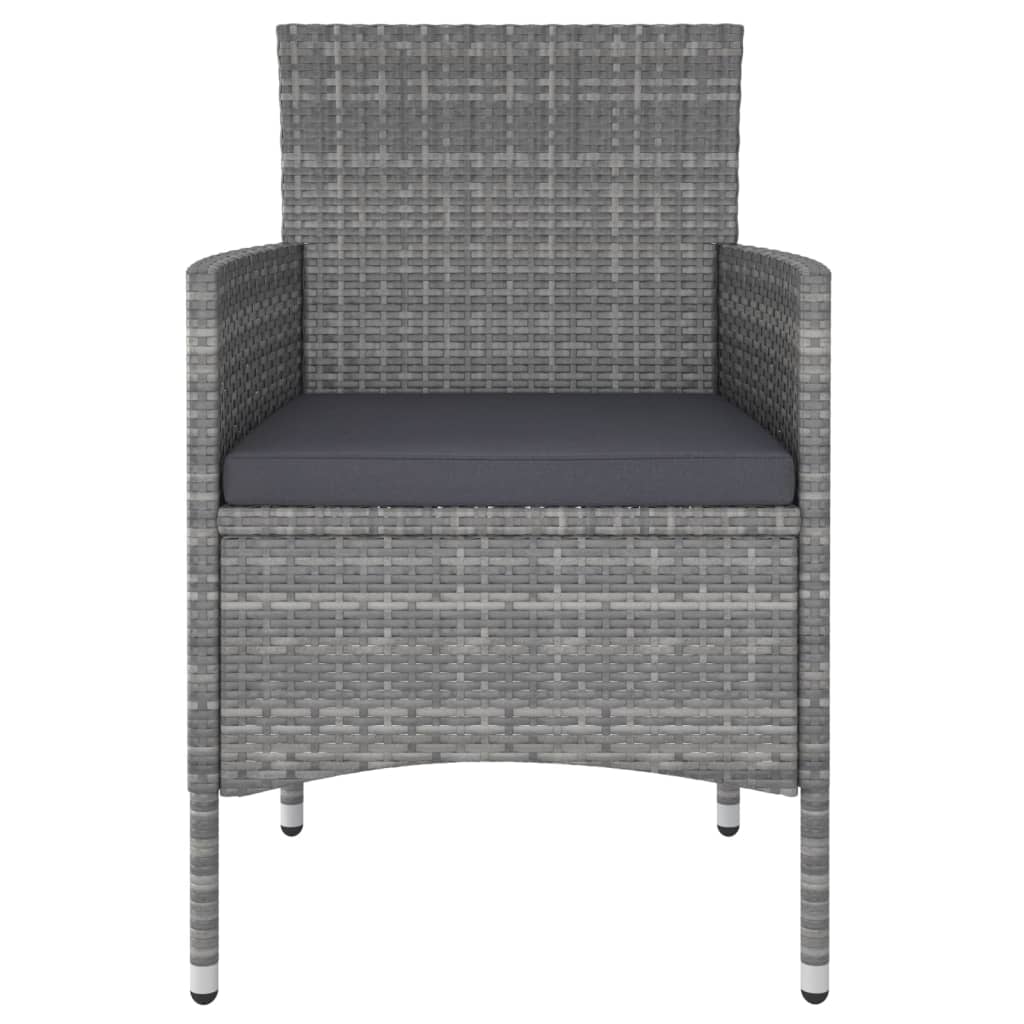 vidaXL Set mobilier de grădină, 5 piese, gri, poliratan