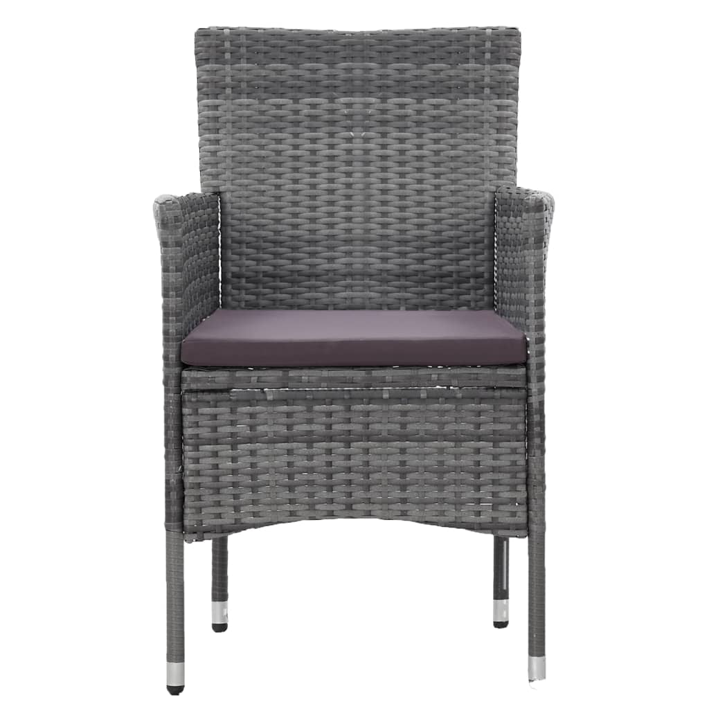 vidaXL Set mobilier de grădină, 3 piese, gri, poliratan vidaXL Set mobilier de grădină, 3 piese, gri, poliratan