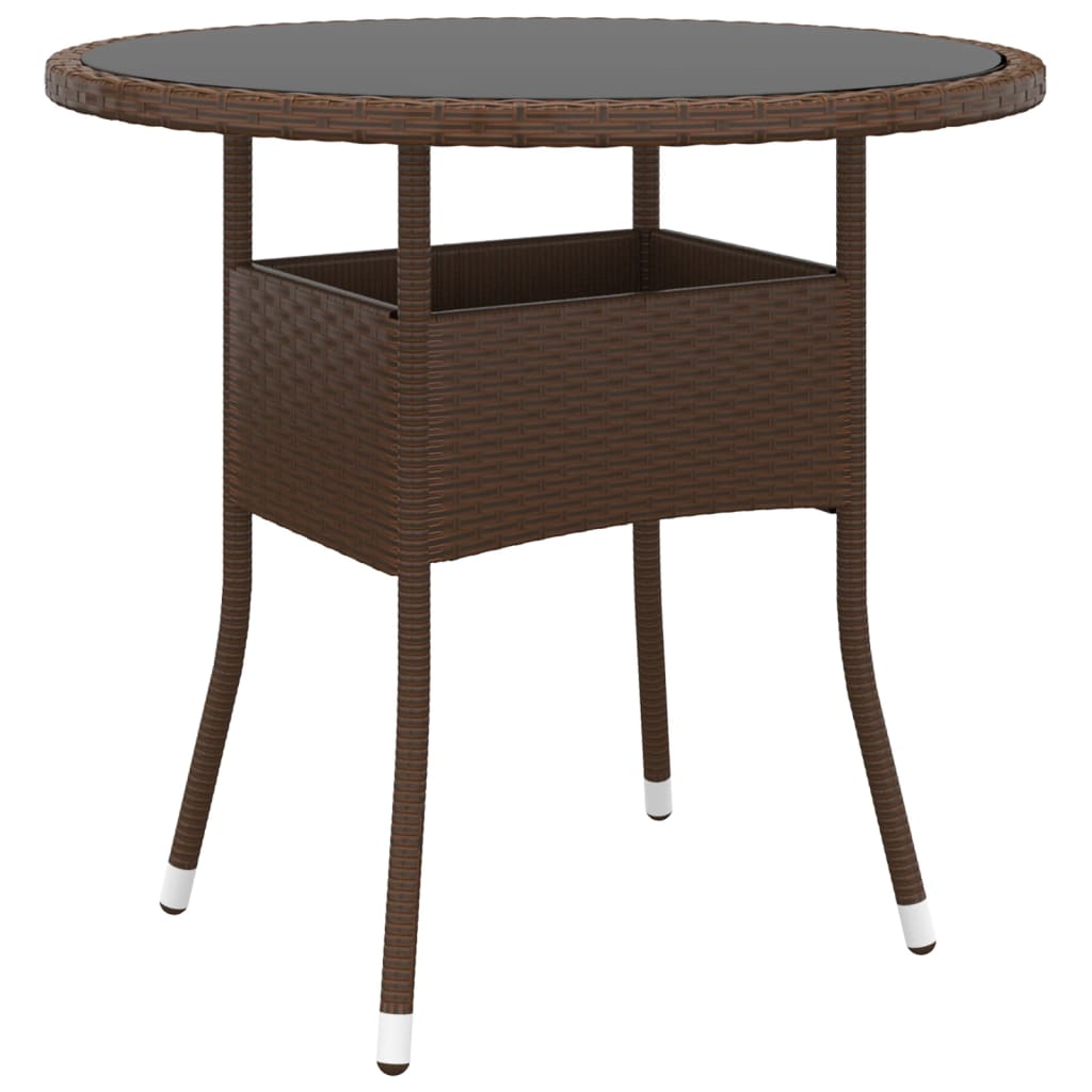 vidaXL Set mobilier de grădină, 3 piese, maro, poliratan