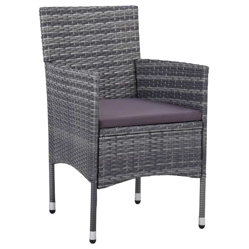 vidaXL Set mobilier de grădină, 3 piese, gri, poliratan vidaXL Set mobilier de grădină, 3 piese, gri, poliratan