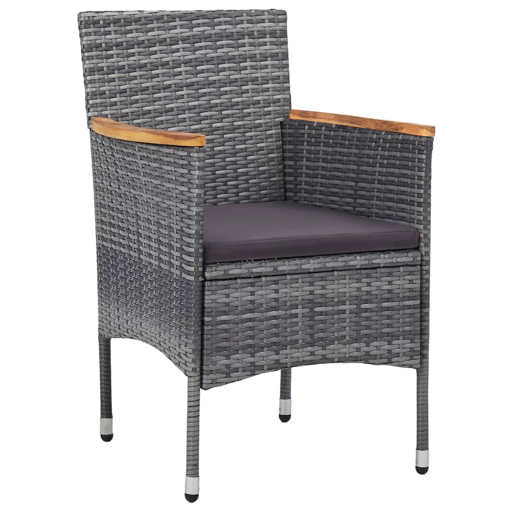 vidaXL Set mobilier de grădină, 3 piese, gri, poliratan vidaXL Set mobilier de grădină, 3 piese, gri, poliratan