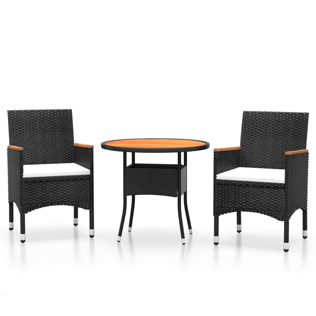 vidaXL Set mobilier de grădină, 3 piese, poliratan