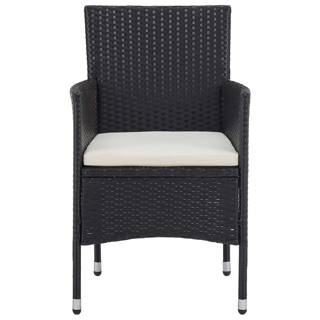 vidaXL Set mobilier de grădină, 5 piese, negru, poliratan vidaXL Set mobilier de grădină, 5 piese, negru, poliratan