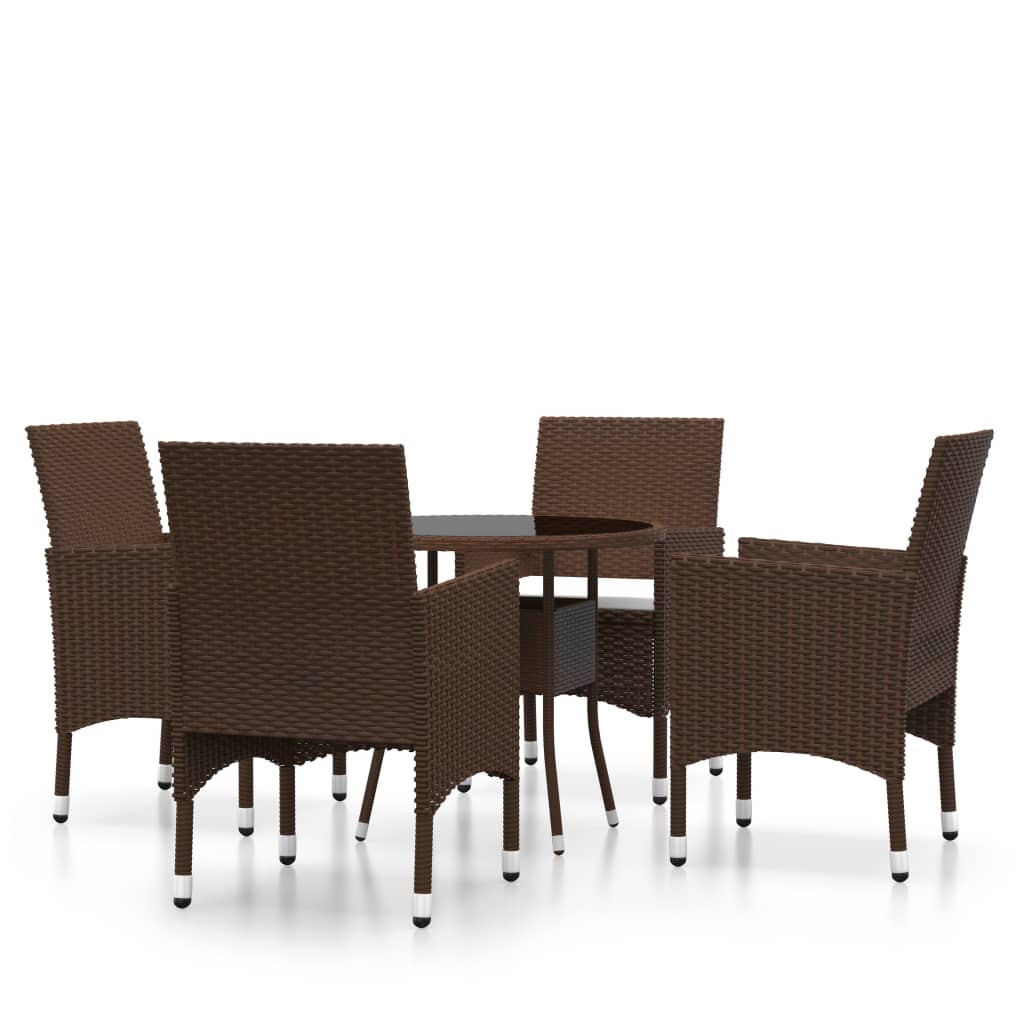 vidaXL Set mobilier de grădină, 5 piese, maro, poliratan vidaXL Set mobilier de grădină, 5 piese, maro, poliratan