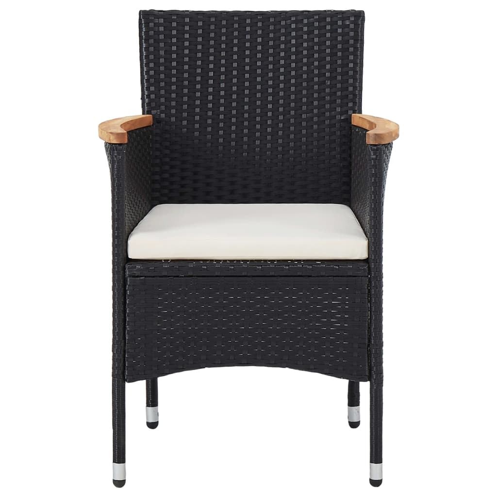 vidaXL Set mobilier de grădină, 5 piese, negru, poliratan