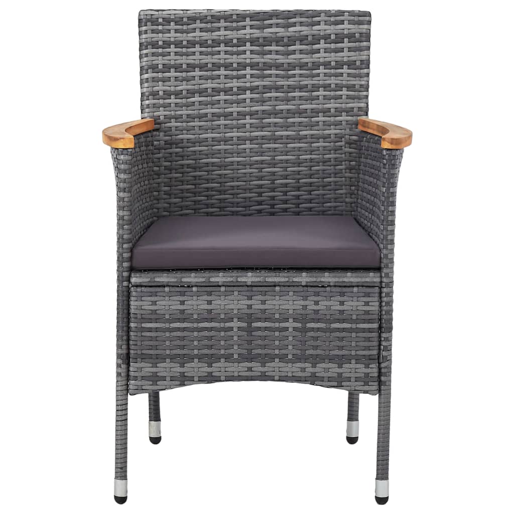 vidaXL Set mobilier de grădină, 5 piese, gri, poliratan vidaXL Set mobilier de grădină, 5 piese, gri, poliratan