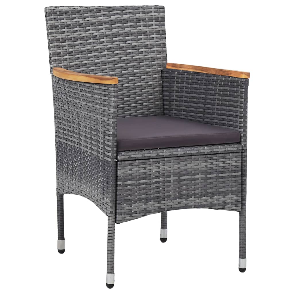 vidaXL Set mobilier grădină, 5 piese, gri, poliratan și sticlă vidaXL Set mobilier grădină, 5 piese, gri, poliratan și sticlă