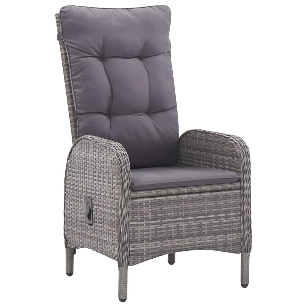 vidaXL Set mobilier grădină, 5 piese, gri, poliratan și sticlă vidaXL Set mobilier grădină, 5 piese, gri, poliratan și sticlă