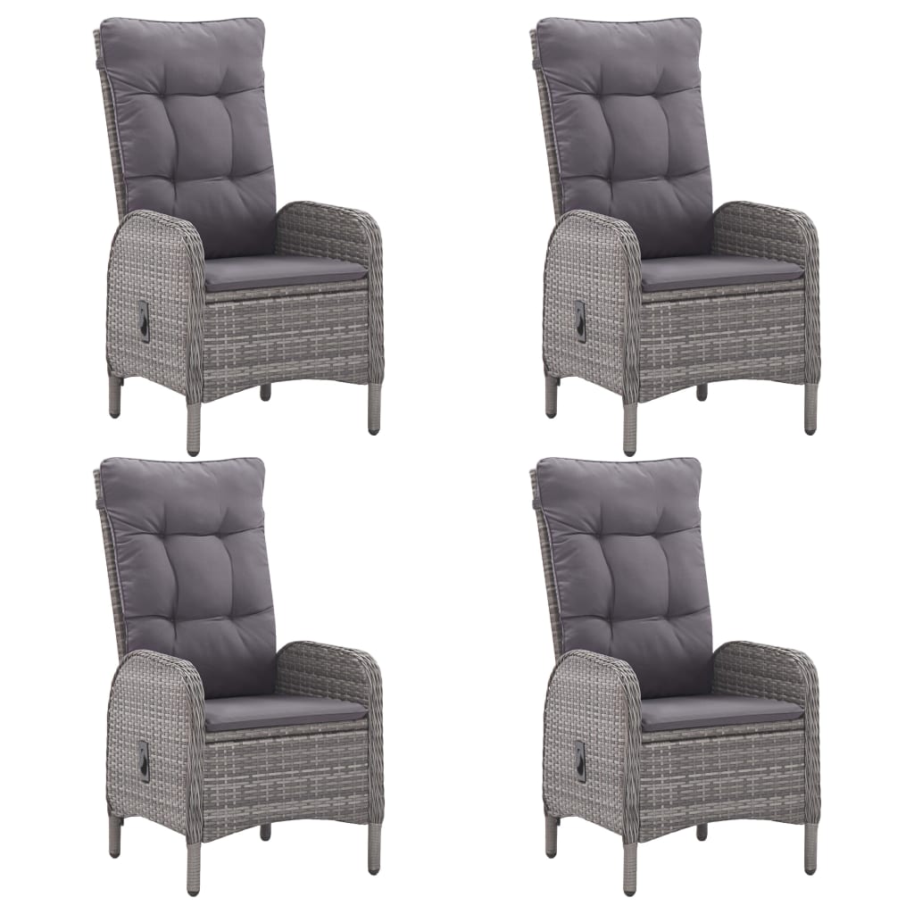 vidaXL Set mobilier grădină, 5 piese, gri, poliratan, lemn acacia vidaXL Set mobilier grădină, 5 piese, gri, poliratan, lemn acacia