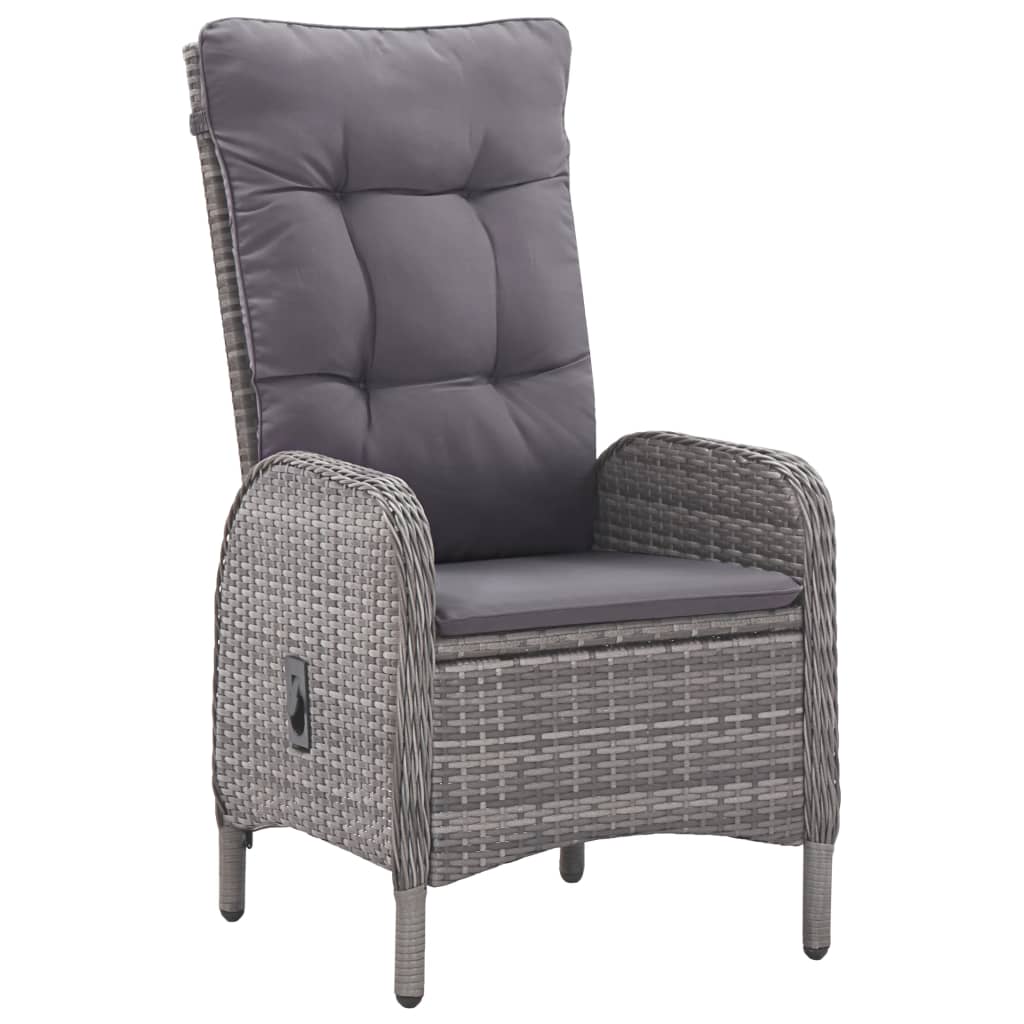 vidaXL Set mobilier grădină, 5 piese, gri, poliratan, lemn acacia vidaXL Set mobilier grădină, 5 piese, gri, poliratan, lemn acacia