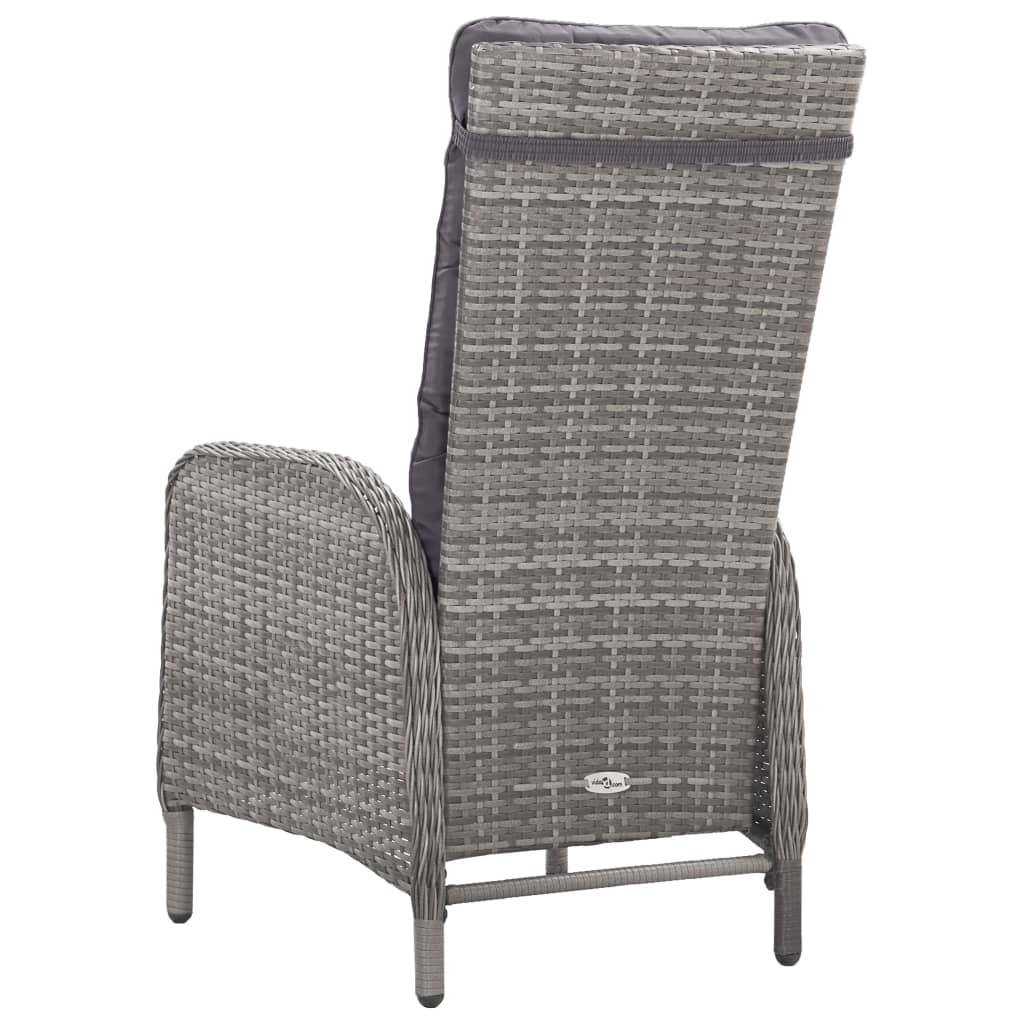 vidaXL Set mobilier grădină, 5 piese, gri, poliratan, lemn acacia vidaXL Set mobilier grădină, 5 piese, gri, poliratan, lemn acacia