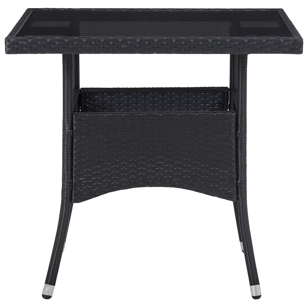 vidaXL Set mobilier grădină, 5 piese, negru, poliratan și sticlă vidaXL Set mobilier grădină, 5 piese, negru, poliratan și sticlă